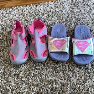 Water shoes and flip flops